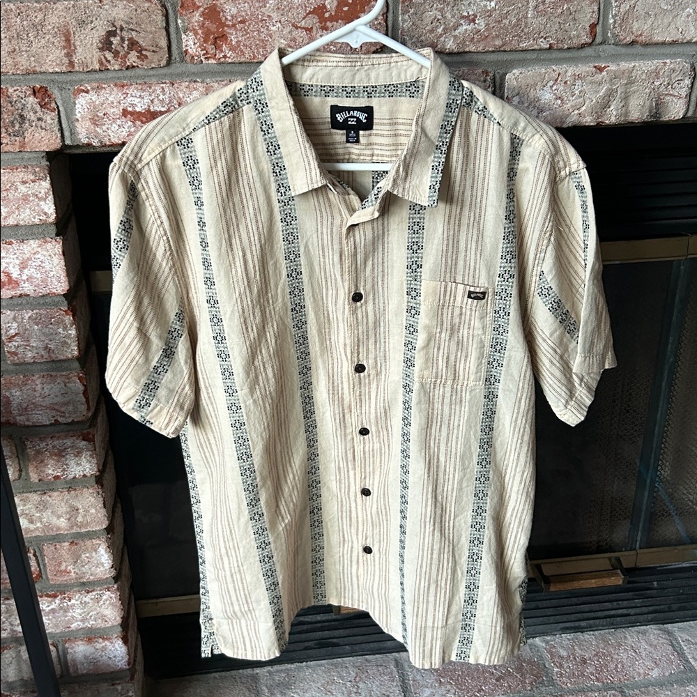 NEW Billabong Sundays Jacquard Short Sleeve Shirt Size S‎